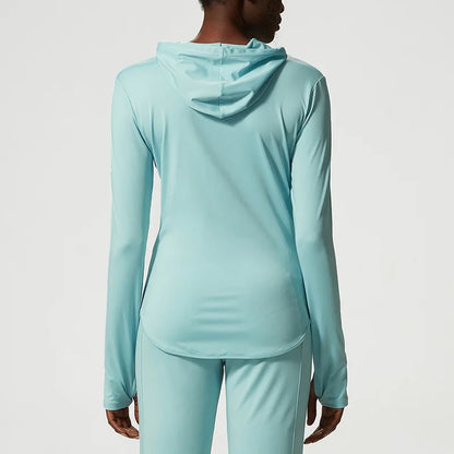 Women's Lightweight Zip-Up Hooded Jacket – Breathable & Quick-Dry