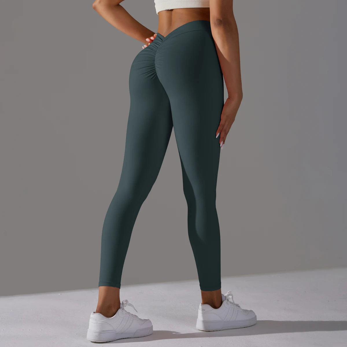 Women's Seamless Knitted High Waist Leggings - Solid Hip Lifting Yoga & Running Tights