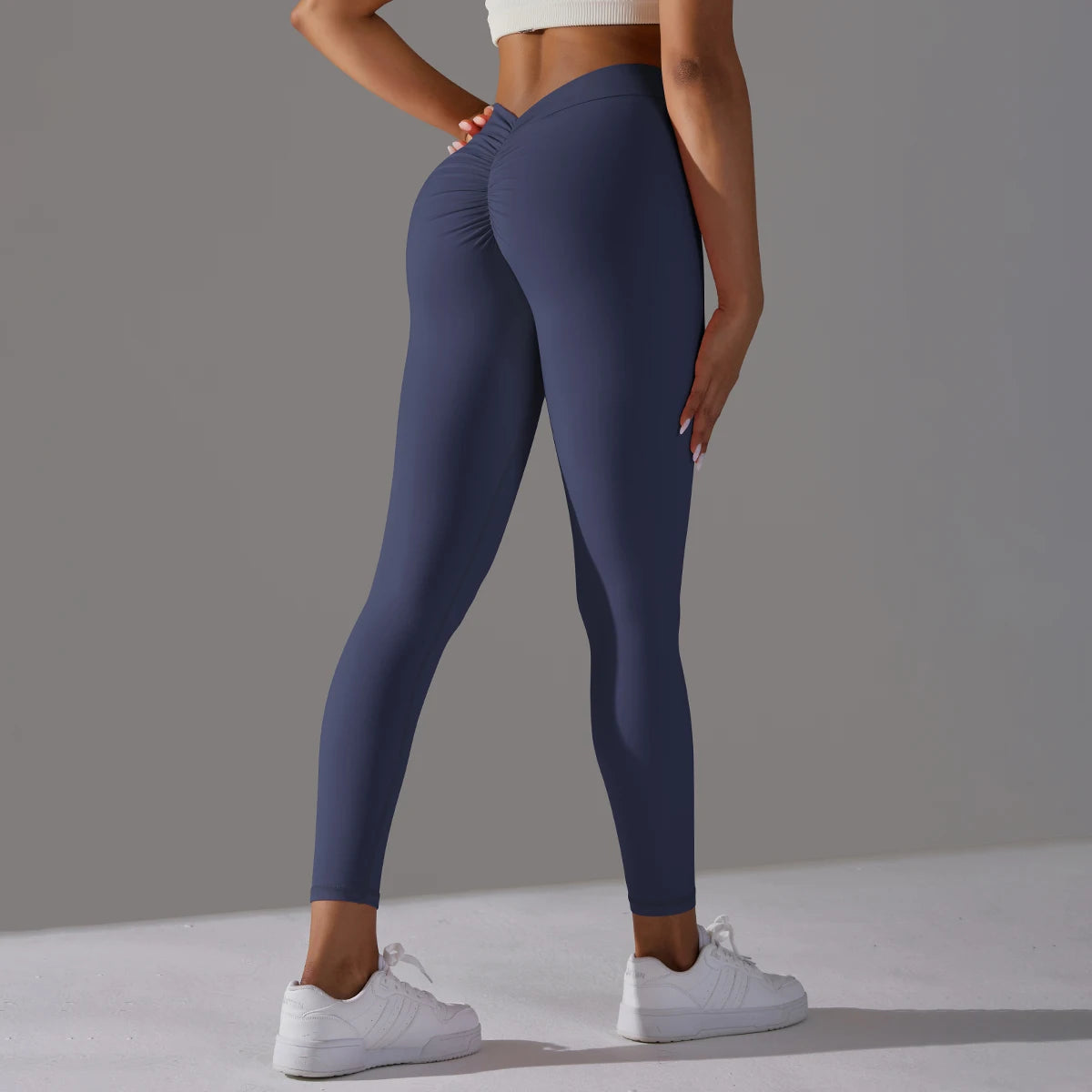 Women's Seamless Knitted High Waist Leggings - Solid Hip Lifting Yoga & Running Tights