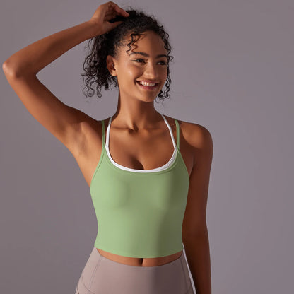 Women's push-up yoga bra – breathable sports underwear for gym, running, and fitness