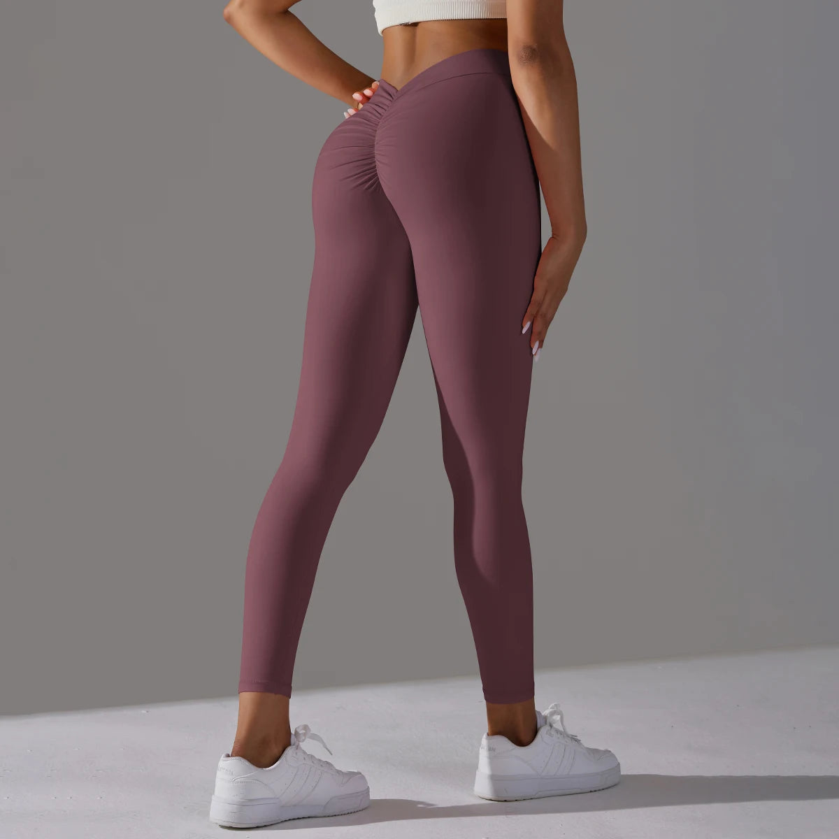 Women's Seamless Knitted High Waist Leggings - Solid Hip Lifting Yoga & Running Tights