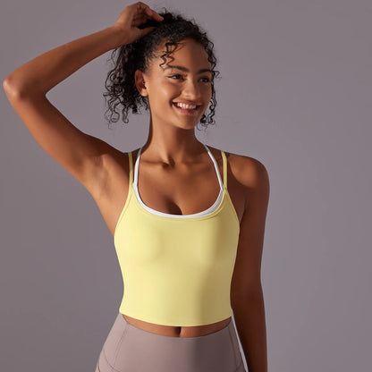 Women's push-up yoga bra – breathable sports underwear for gym, running, and fitness