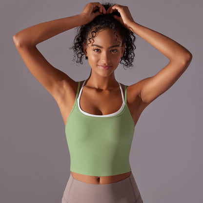 Women's push-up yoga bra – breathable sports underwear for gym, running, and fitness