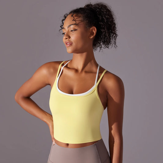 Women's push-up yoga bra – breathable sports underwear for gym, running, and fitness