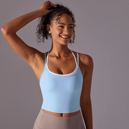 Women's push-up yoga bra – breathable sports underwear for gym, running, and fitness