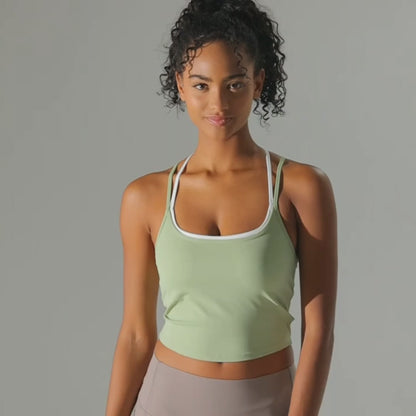 Women's push-up yoga bra – breathable sports underwear for gym, running, and fitness